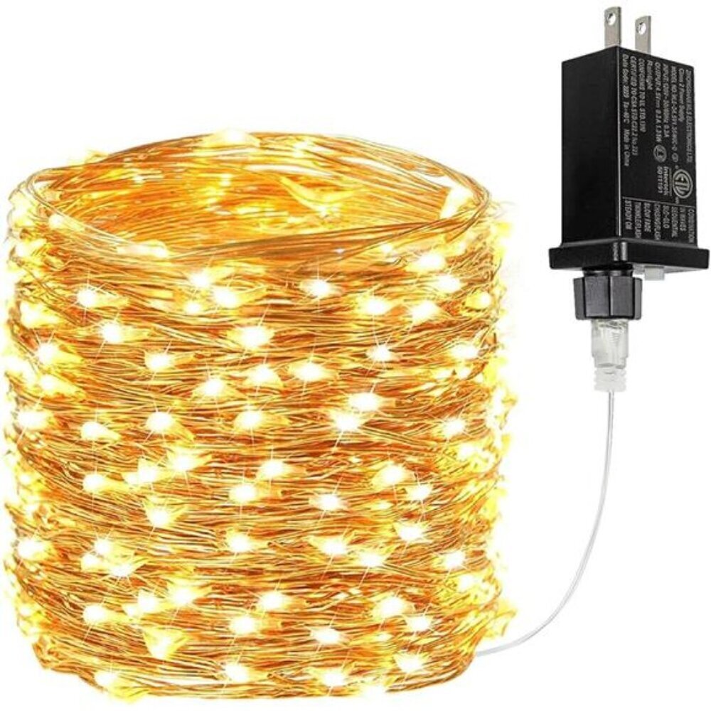 Warm White LED String Lights 66ft 200 Bulbs Outdoor